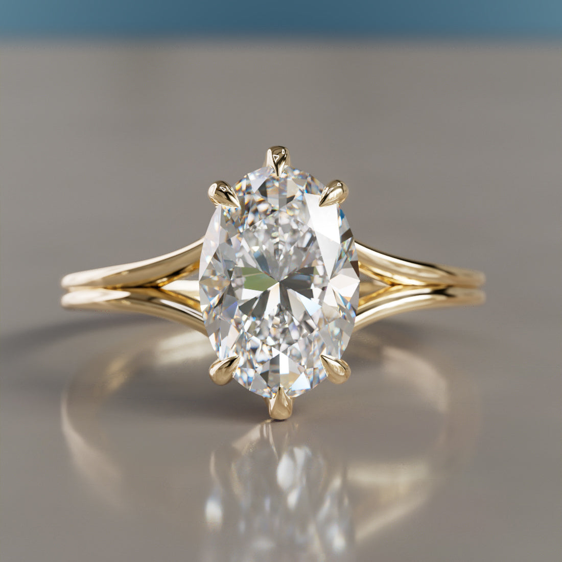 Marquise Shaped Three Stone Lab Grown Diamond Engagement Ring